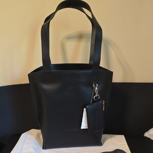 The Horse Elegant Black Leather Tote Bag
